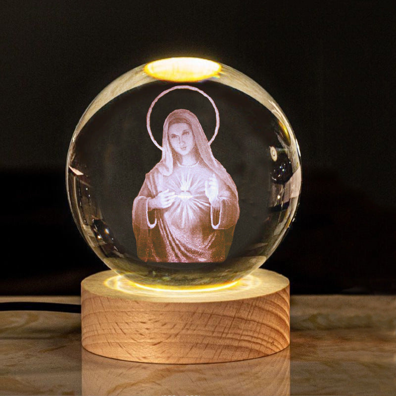 Divina luz - Luminaria Esfera de Cristal Sagrada 3D