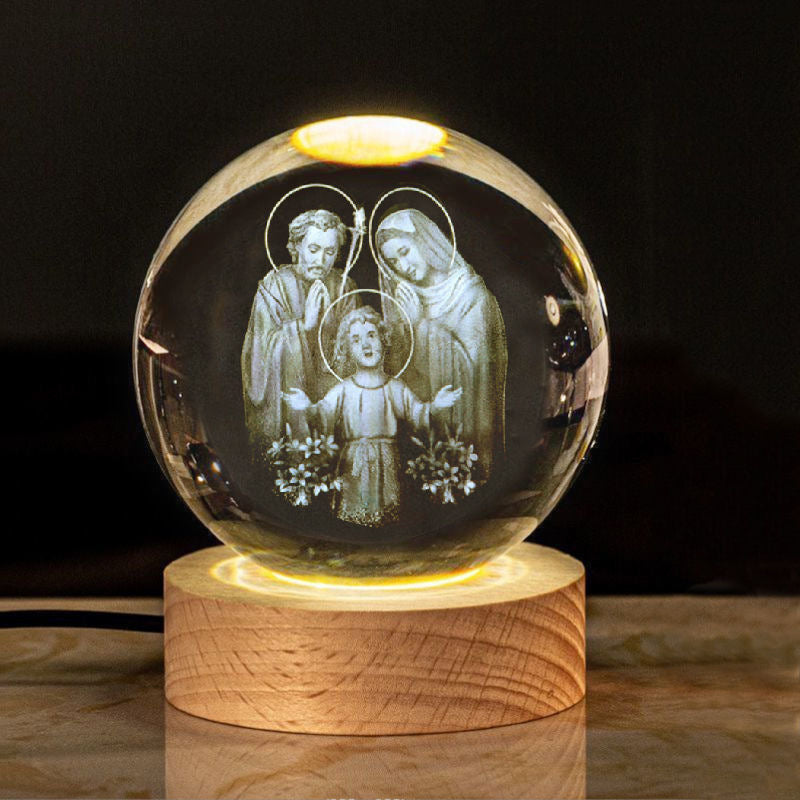 Divina luz - Luminaria Esfera de Cristal Sagrada 3D