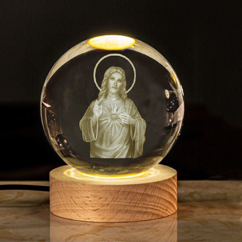 Divina luz - Luminaria Esfera de Cristal Sagrada 3D