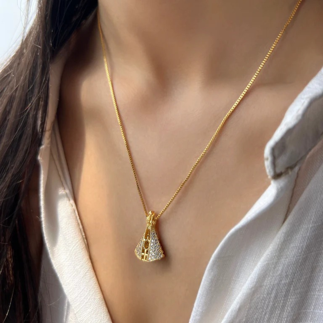 [COMPRE 1 E LEVE 2] Colar Nossa Senhora Aparecida banhado a Ouro 18K