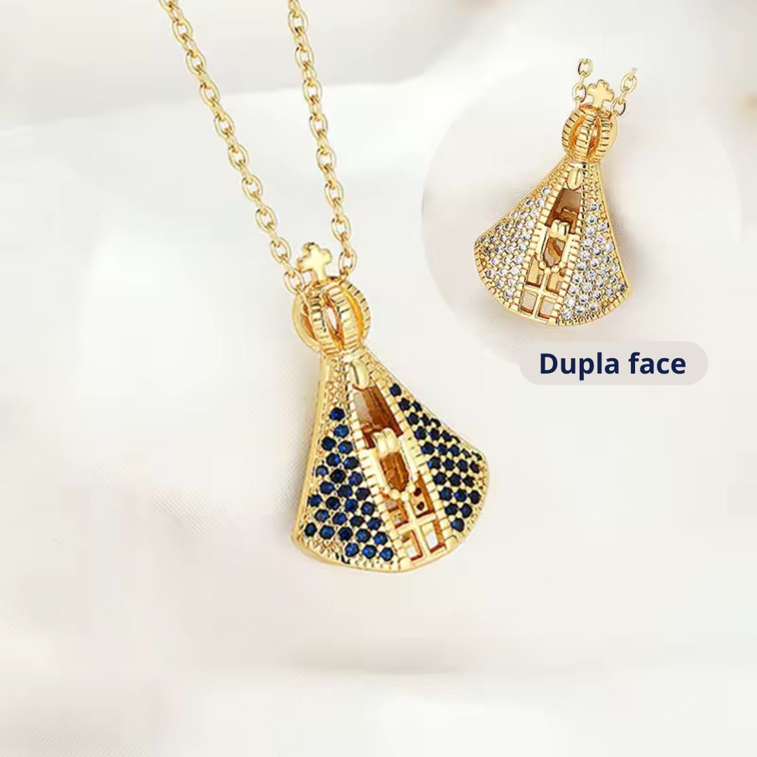 [COMPRE 1 E LEVE 2] Colar Nossa Senhora Aparecida banhado a Ouro 18K