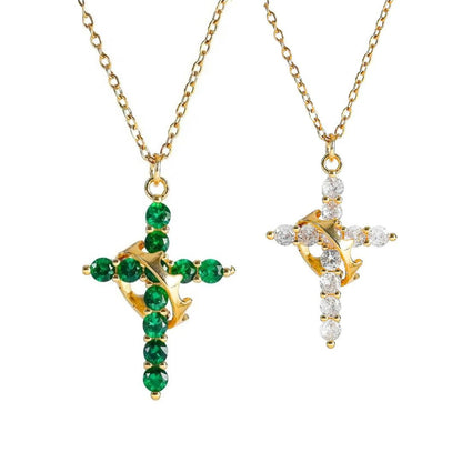Colar Cruz & Coroa Edição Colorida [Compre 1 Leve 2]