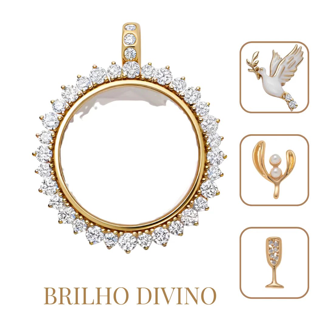 Colar Três Símbolos da Fé – Espírito Santo, Vida Eterna e Eucaristia