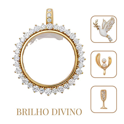 Colar Três Símbolos da Fé – Espírito Santo, Vida Eterna e Eucaristia