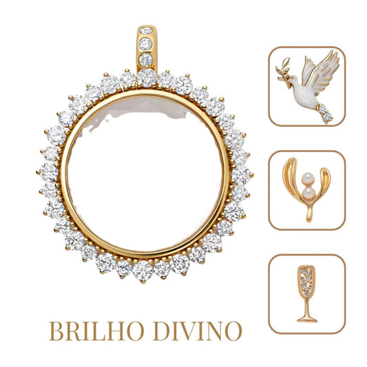 Colar Três Símbolos da Fé – Espírito Santo, Vida Eterna e Eucaristia