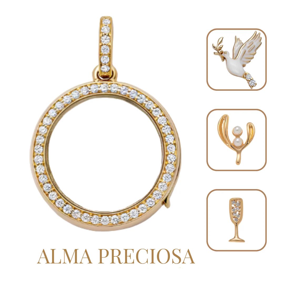 Colar Três Símbolos da Fé – Espírito Santo, Vida Eterna e Eucaristia