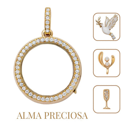 Colar Três Símbolos da Fé – Espírito Santo, Vida Eterna e Eucaristia