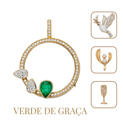 Colar Três Símbolos da Fé – Espírito Santo, Vida Eterna e Eucaristia