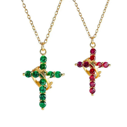 Colar Cruz & Coroa Edição Colorida [Compre 1 Leve 2]