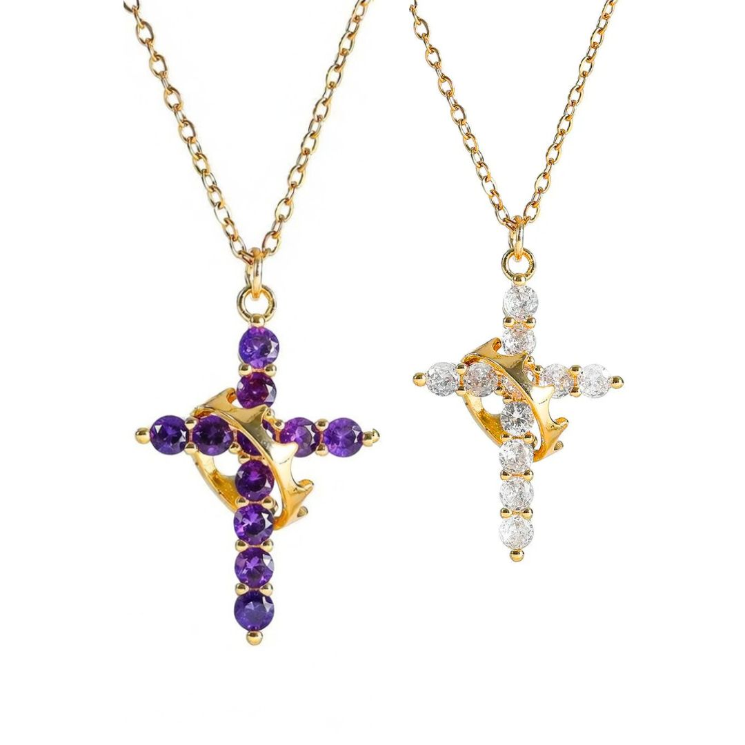 Colar Cruz & Coroa Edição Colorida [Compre 1 Leve 2]