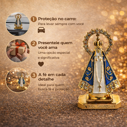 [COMPRE 1 E LEVE 2] Santinha Nossa Senhora Aparecida para Carro – Fé e Proteção Diária