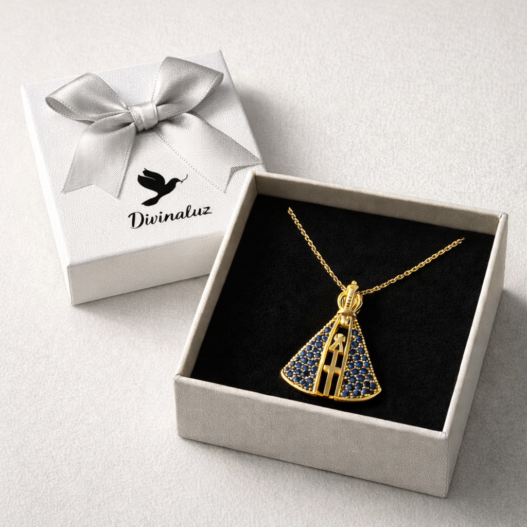 [COMPRE 1 E LEVE 2] Colar Nossa Senhora Aparecida banhado a Ouro 18K