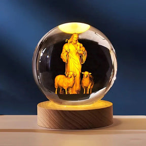 Divina luz - Luminaria Esfera de Cristal Sagrada 3D