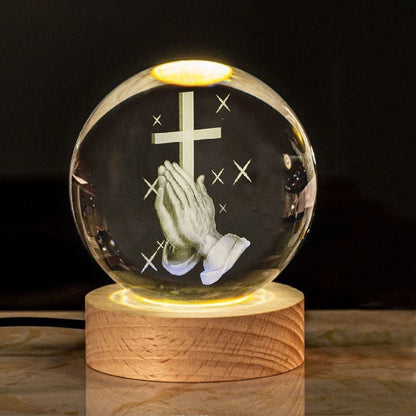 Divina luz - Luminaria Esfera de Cristal Sagrada 3D