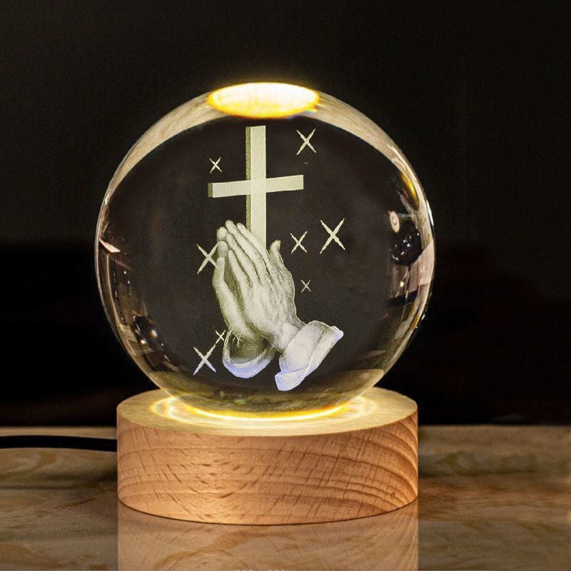 Divina luz - Luminaria Esfera de Cristal Sagrada 3D