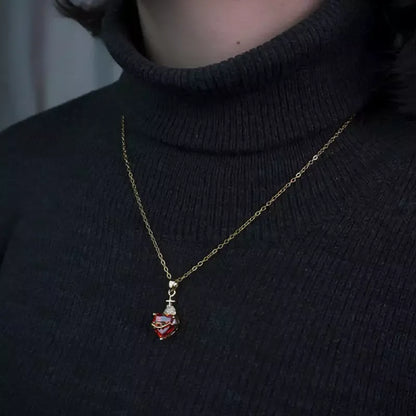 Colar Pingente Feminino Sagrado Coração de Jesus com Zircônia