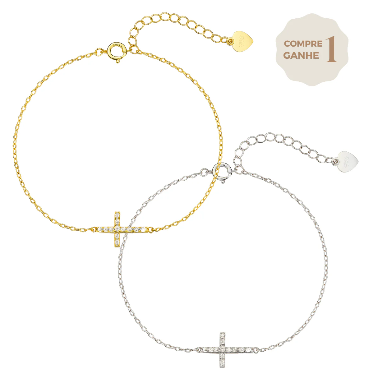Pulseira Pingente Delicado de Cruz Banhada em Ouro [COMPRE 1 LEVE 2]