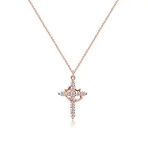 Colar Cruz & Coroa - Banhado a Ouro 18K