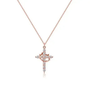 Colar Cruz & Coroa - Banhado a Ouro 18K